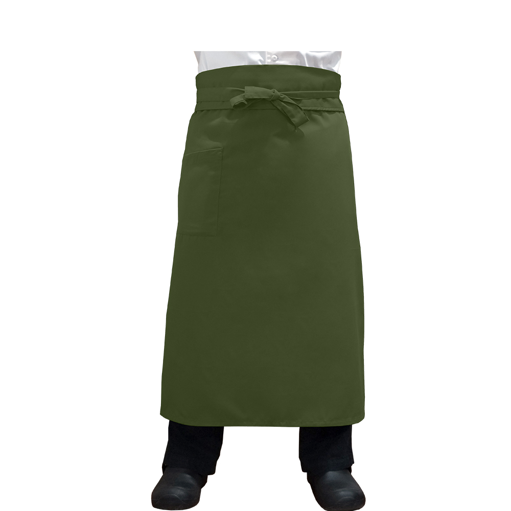 Basic Long Apron Green Basic Long Baju Chef, Apron Chef, Topi Chef