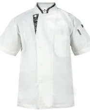 Batik Short Sleeve Chef Jacket Batik Short Sleeve Chef Jacket White