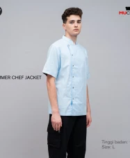 Summer Chef Jacket Summer Linen Chef Jacket Cloud Blue
